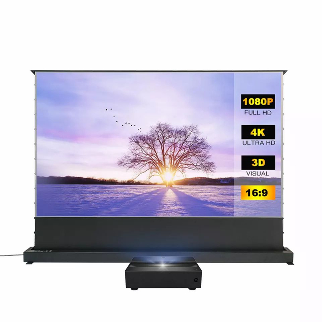120 "레이저 TV 프로젝터 화면 전동 바닥 상승 애완 동물 aLR 탭 긴장 화면 홈 시어터에 적합합니다.